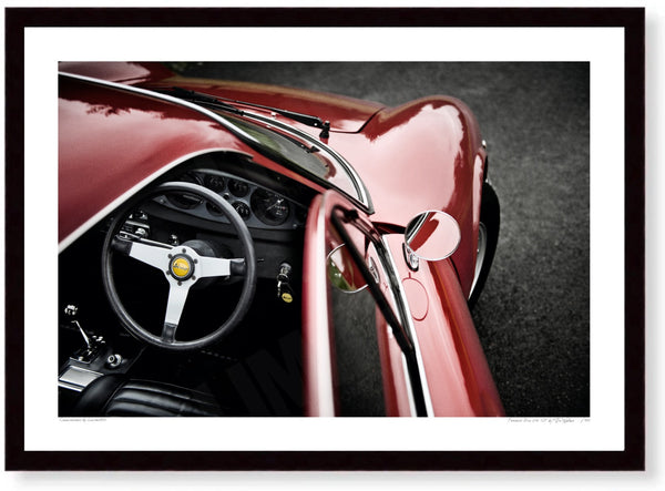 Ferrari Dino 246 GT A3 (297 x 420 mm / 11.7 x 16.5 in) / Black Wood Frame (Printed on Fine Art Paper) / No Mount