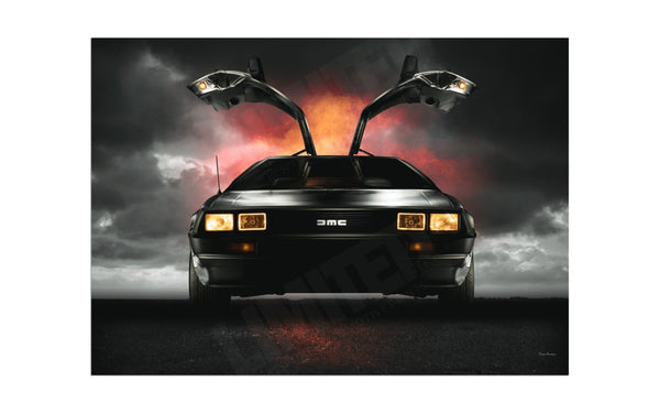 DeLorean DMC-12 A3 (297 x 420 mm / 11.7 x 16.5 in) / Aluminium Composite / No Mount