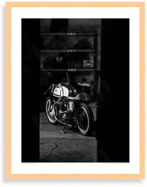 1954 Norton Dominator S (380mm x 297) / Wood Frame (Printed on Fine Art Paper) / No Mount