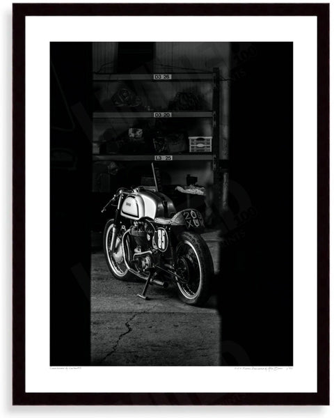 1954 Norton Dominator S (380mm x 297) / Black Wood Frame (Printed on Fine Art Paper) / No Mount