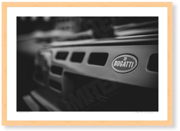 1994 Bugatti EB110 GT A3 (297 x 420 mm / 11.7 x 16.5 in) / Wood Frame (Printed on Fine Art Paper) / No Mount