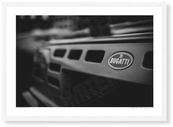 1994 Bugatti EB110 GT A3 (297 x 420 mm / 11.7 x 16.5 in) / White Wood Frame (Printed on Fine Art Paper) / No Mount