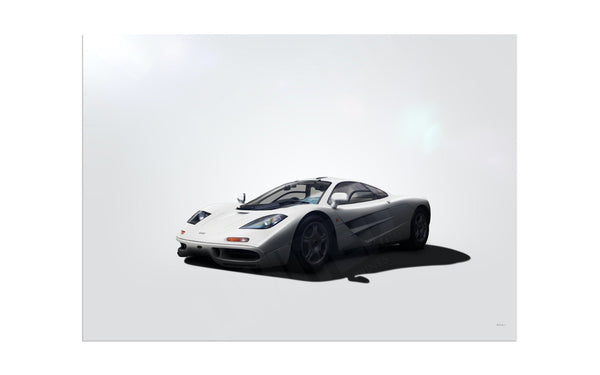 McLaren F1 (white) A3 (297 x 420 mm / 11.7 x 16.5 in) / Aluminium Composite / No Mount