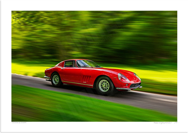 Ferrari 275 GTB at Prescott Hill Climb A3 (297 x 420 mm / 11.7 x 16.5 in) / Print-Only (Fine Art Paper) / No Mount