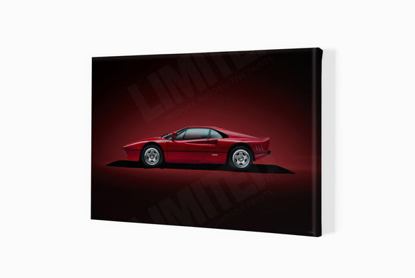 1984 Ferrari 288 GTO A3 (297 x 420 mm / 11.7 x 16.5 in) / Canvas Print (Mounted on Wood Internal Frame) / No Mount