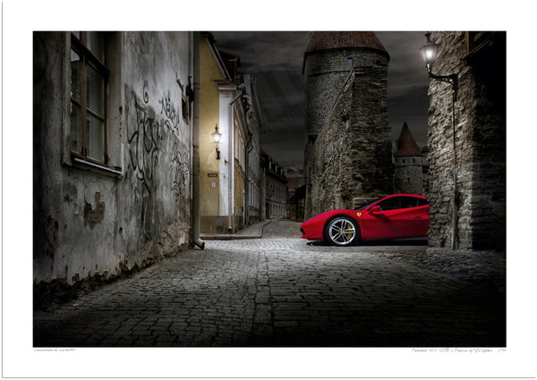 Ferrari 488 GTB in Tallinn A3 (297 x 420 mm / 11.7 x 16.5 in) / Print-Only (Fine Art Paper) / No Mount