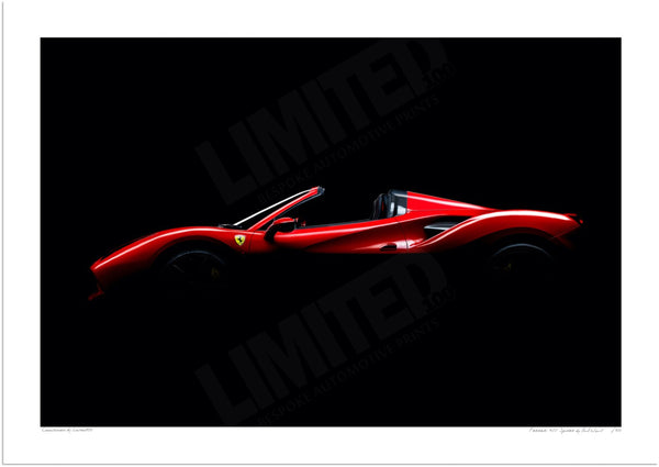 Ferrari 488 Spider A3 (297 x 420 mm / 11.7 x 16.5 in) / Print-Only (Fine Art Paper) / No Mount