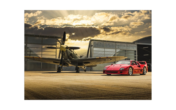 Ferrari F40 at Sywell Aerodrome A3 (297 x 420 mm / 11.7 x 16.5 in) / Aluminium Composite / No Mount