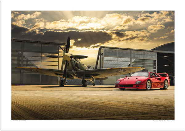 Ferrari F40 at Sywell Aerodrome A3 (297 x 420 mm / 11.7 x 16.5 in) / Print-Only (Fine Art Paper) / No Mount