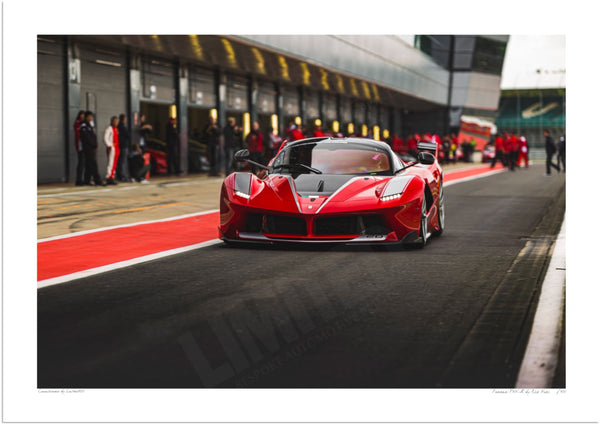 Ferrari FXX-K at Silverstone (Ready to Go) A3 (297 x 420 mm / 11.7 x 16.5 in) / Print-Only (Fine Art Paper) / No Mount