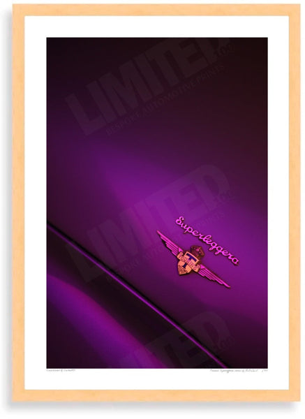 Ferrari Superleggera detail A3 (297 x 420 mm / 11.7 x 16.5 in) / Wood Frame (Printed on Fine Art Paper) / No Mount