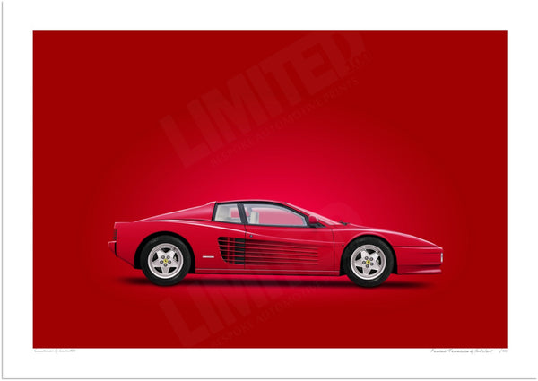 Ferrari Testarossa (red red) A3 (297 x 420 mm / 11.7 x 16.5 in) / Print-Only (Fine Art Paper) / No Mount