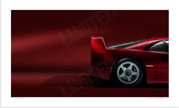 Ferrari F40 (side profile) S (420mm x 253) / Print-Only (Fine Art Paper) / No Mount
