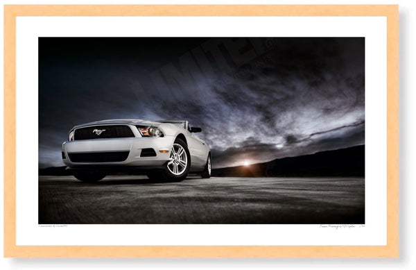 Ford Mustang (fifth generation convertible) S (260mm x 420) / Wood Frame (Printed on Fine Art Paper) / No Mount