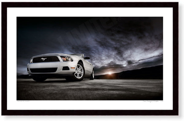 Ford Mustang (fifth generation convertible) S (260mm x 420) / Black Wood Frame (Printed on Fine Art Paper) / No Mount