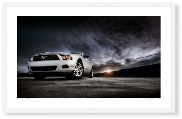 Ford Mustang (fifth generation convertible) S (260mm x 420) / White Wood Frame (Printed on Fine Art Paper) / No Mount