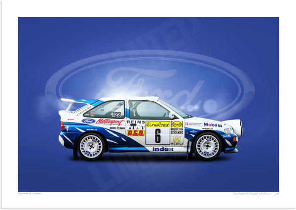 Ford Escort RS Cosworth A3 (297 x 420 mm / 11.7 x 16.5 in) / Print-Only (Fine Art Paper) / No Mount