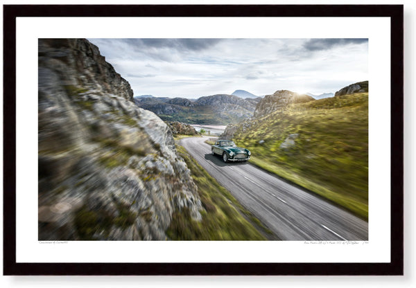Aston Martin DB 2/4 Mark III S (420mm x 226) / Black Wood Frame (Printed on Fine Art Paper) / No Mount