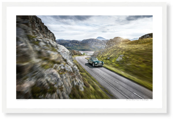 Aston Martin DB 2/4 Mark III S (420mm x 226) / White Wood Frame (Printed on Fine Art Paper) / No Mount
