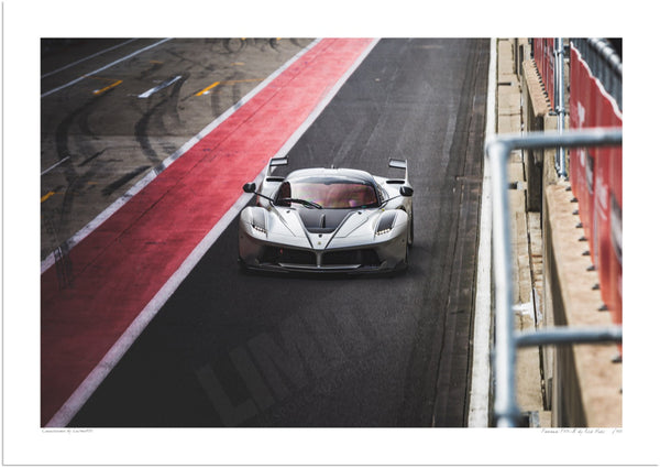 Ferrari FXX-K at Silverstone (Pensive) A3 (297 x 420 mm / 11.7 x 16.5 in) / Print-Only (Fine Art Paper) / No Mount