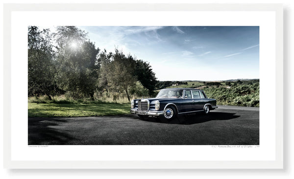 1967 Mercedes-Benz 600 SWB S (420mm x 238) / White Wood Frame (Printed on Fine Art Paper) / No Mount