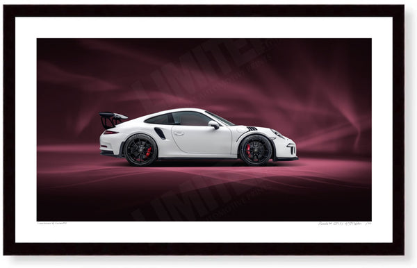 Porsche 911 GT3 RS (991.1) S (420 x 252 mm) / Black Wood Frame (Printed on Fine Art Paper) / No Mount