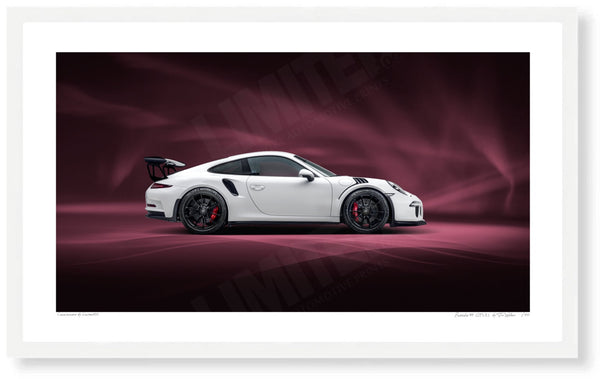 Porsche 911 GT3 RS (991.1) S (420 x 252 mm) / White Wood Frame (Printed on Fine Art Paper) / No Mount