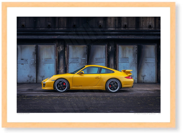 2011 Porsche 911 Carrera GTS A3 (297 x 420 mm / 11.7 x 16.5 in) / Wood Frame (Printed on Fine Art Paper) / No Mount