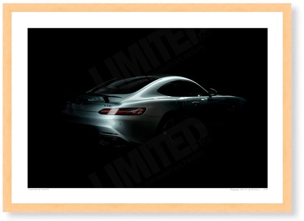 Mercedes-AMG GT S A3 (297 x 420 mm / 11.7 x 16.5 in) / Wood Frame (Printed on Fine Art Paper) / No Mount