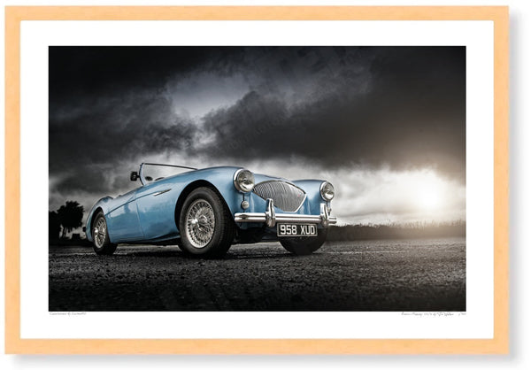Austin-Healey 100/4 S (283 x 420 mm) / Wood Frame (Printed on Fine Art Paper) / No Mount