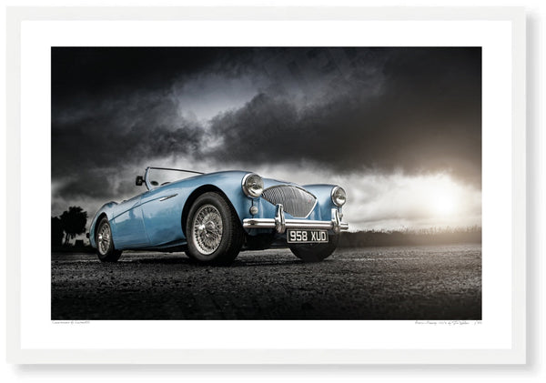 Austin-Healey 100/4 S (283 x 420 mm) / White Wood Frame (Printed on Fine Art Paper) / No Mount