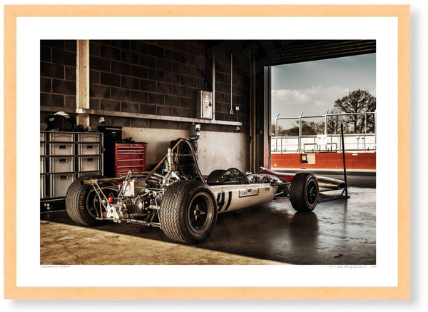 1968 Lotus 41X (rear) A3 (297 x 420 mm / 11.7 x 16.5 in) / Wood Frame (Printed on Fine Art Paper) / No Mount