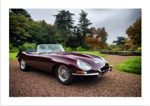 Jaguar E-Type in the Cotswolds A3 (297 x 420 mm / 11.7 x 16.5 in) / Print-Only (Fine Art Paper) / No Mount
