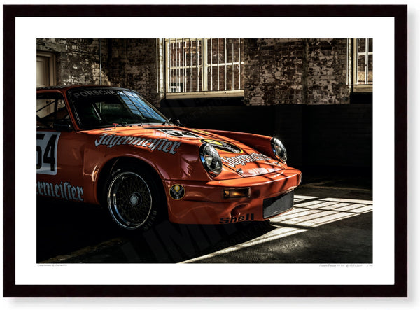 Porsche Kremer 911 RSR at Bicester Heritage A3 (297 x 420 mm / 11.7 x 16.5 in) / Black Wood Frame (Printed on Fine Art