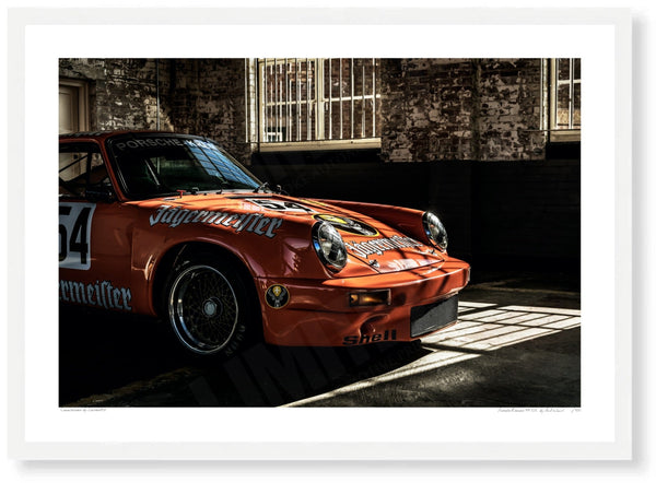 Porsche Kremer 911 RSR at Bicester Heritage A3 (297 x 420 mm / 11.7 x 16.5 in) / White Wood Frame (Printed on Fine Art