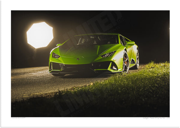 Lamborghini Huracán EVO (limelight) A3 (297 x 420 mm / 11.7 x 16.5 in) / Print-Only (Fine Art Paper) / No Mount