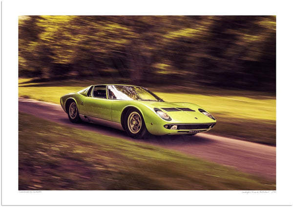 Lamborghini Miura at Prescott Hill Climb A3 (297 x 420 mm / 11.7 x 16.5 in) / Print-Only (Fine Art Paper) / No Mount