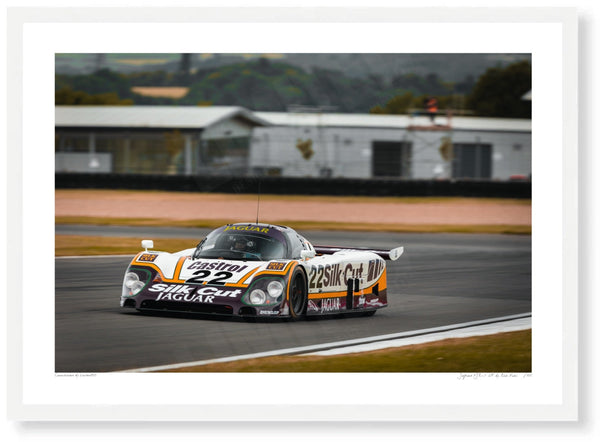 Jaguar XJR-9 LM A3 (297 x 420 mm / 11.7 x 16.5 in) / White Wood Frame (Printed on Fine Art Paper) / No Mount