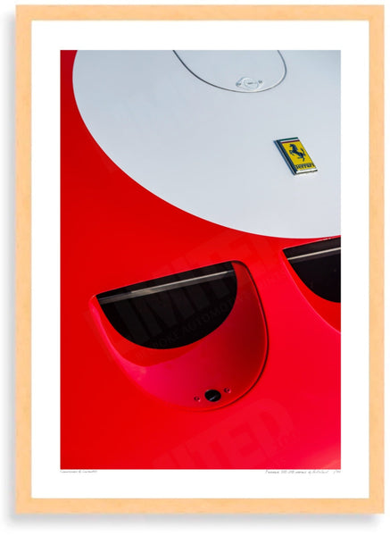 Ferrari 330 LMB detail A3 (297 x 420 mm / 11.7 x 16.5 in) / Wood Frame (Printed on Fine Art Paper) / No Mount
