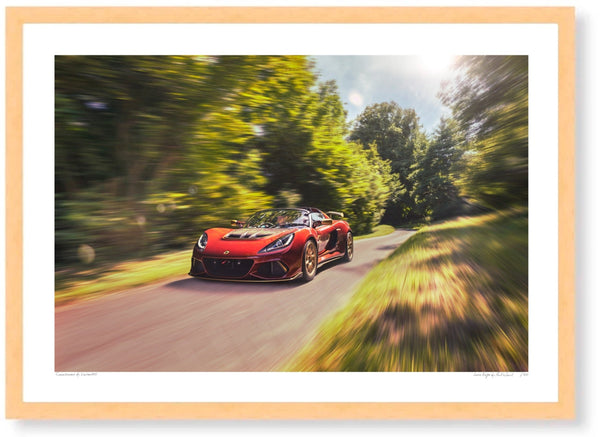 Lotus Exige at Prescott Hill Climb A3 (297 x 420 mm / 11.7 x 16.5 in) / Wood Frame (Printed on Fine Art Paper) / No