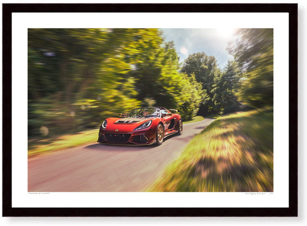 Lotus Exige at Prescott Hill Climb A3 (297 x 420 mm / 11.7 x 16.5 in) / Black Wood Frame (Printed on Fine Art Paper)