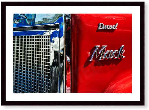 Mack Truck at Statfold Barn Railway A3 (297 x 420 mm / 11.7 x 16.5 in) / Black Wood Frame (Printed on Fine Art Paper)