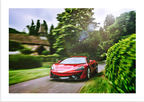 McLaren 570S in the Cotswolds A3 (297 x 420 mm / 11.7 x 16.5 in) / Print-Only (Fine Art Paper) / No Mount