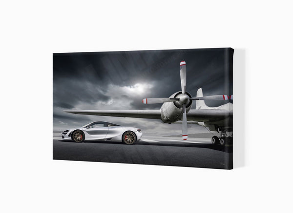 McLaren 720S Aircraft S (420mm x 260) / Canvas Print (Mounted on Wood Internal Frame) / No Mount