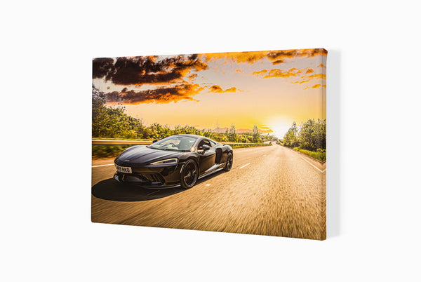 McLaren GT in Bedfordshire A3 (297 x 420 mm / 11.7 x 16.5 in) / Canvas Print (Mounted on Wood Internal Frame) / No Mount