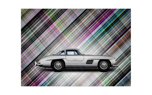 Mercedes-Benz 300 SL (technicolour tartan) A3 (297 x 420 mm / 11.7 x 16.5 in) / Aluminium Composite / No Mount
