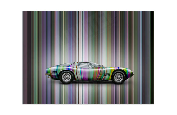 Bizzarrini 5300 GT Strada (technicolour stripes) A3 (297 x 420 mm / 11.7 x 16.5 in) / Aluminium Composite / No Mount