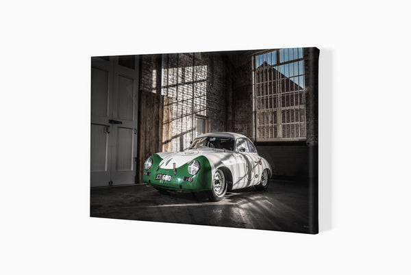1954 Porsche 356 at Bicester Heritage A3 (297 x 420 mm / 11.7 x 16.5 in) / Canvas Print (Mounted on Wood Internal