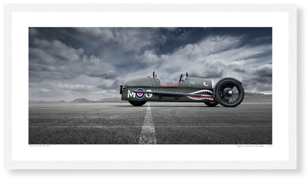 Morgan 3 Wheeler (MOG) S (420mm x 226) / White Wood Frame (Printed on Fine Art Paper) / No Mount