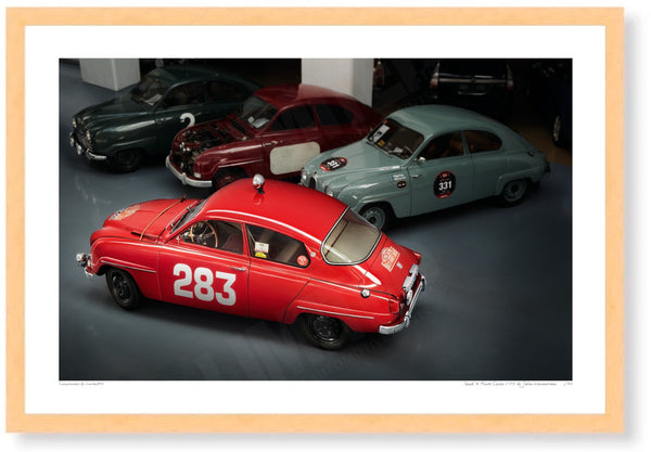 Saab 96 Monte Carlo 850 S (420 x 281 mm) / Wood Frame (Printed on Fine Art Paper) / No Mount